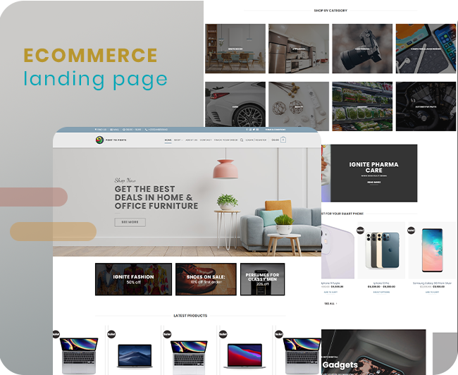 Ecommerce landing page banner