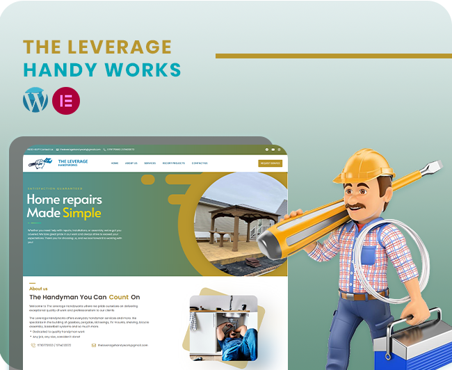 The Leverage Handy Works Handyman website Banner