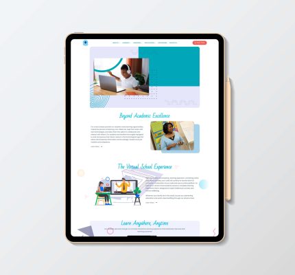 Elearning website Ipad mockup