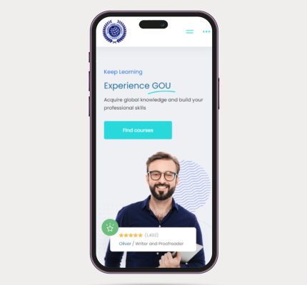 Onlien university iphone 14 mockup