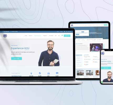 Online university website all devices mockup