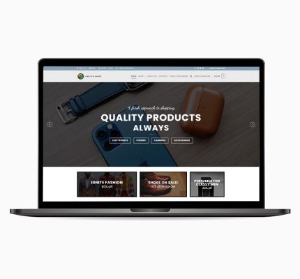 Ecommerce website macbook pro mockup